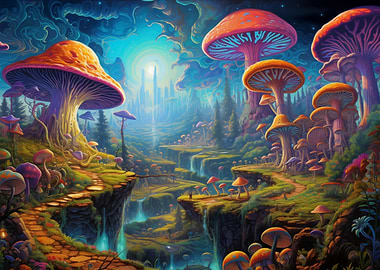 Psychedelic Mushroom Trees