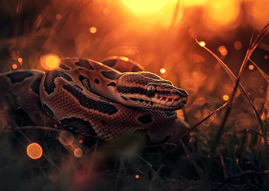 ball python in sunset