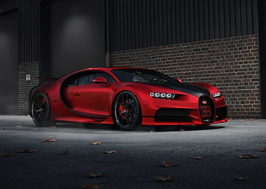 Red bugatti chiron poster