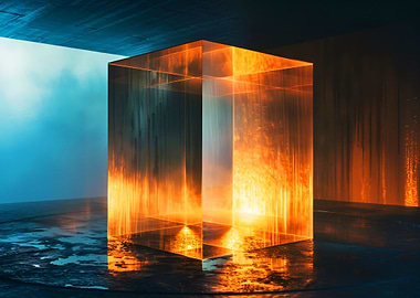 Gold Prism Cube Crystal