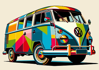 hippie bus wpap colorful