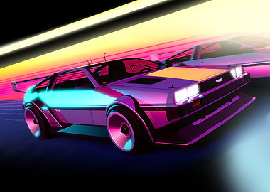 DELOREAN NEON RACING