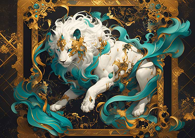 kintsugi art lion