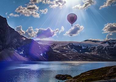 Hot air balloon Mountains