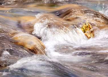 Turbulent woodland stream