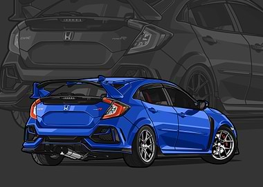 honda civic type r blue
