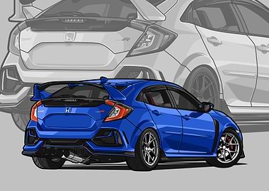honda civic type r blue