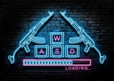 MOVE AND SHOOT NEON ART