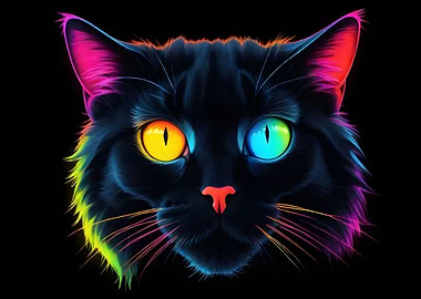 Colorful Cat Face