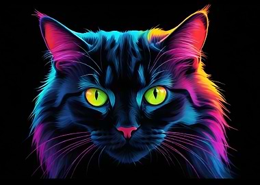 Colorful cat face