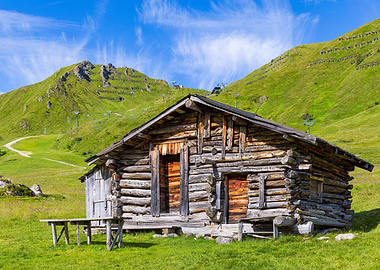 A small wooden house