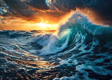 Wave in the stormy sea