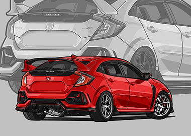 honda civic type r red