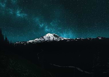 Mount Rainier Night sky
