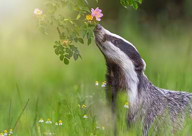 Badger in the Grass