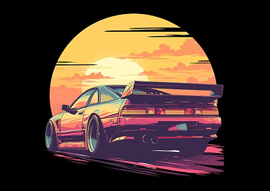 Sunset Speedster Retro Car