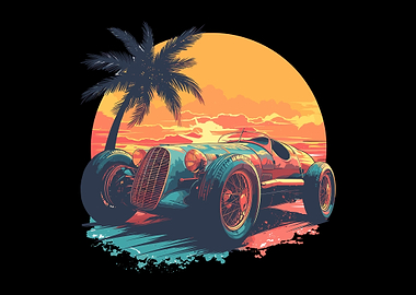 Sunset Speedster Retro Car