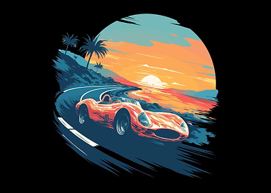 Sunset Speedster Retro Car