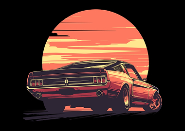 Sunset Speedster Retro Car