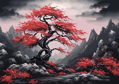 Red Moon Tree Dark