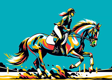 Equestrianism wpap pop art