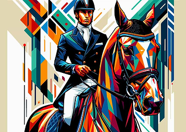 Equestrianism wpap pop art