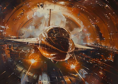 Space Ship Moon Stars War