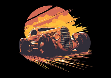 Sunset Speedster Retro Car