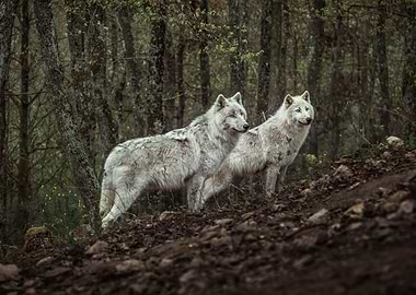 Meeting with white Wolves