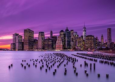 New York Violet Sunset