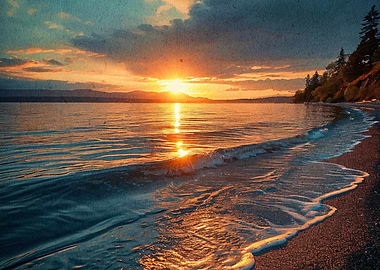 Beach Sunset Landscape