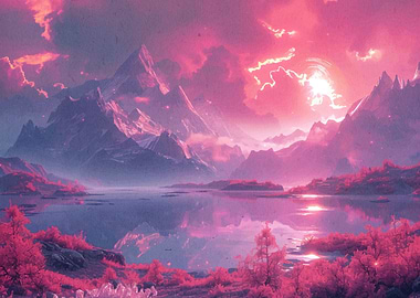 Sunset Mountain Landscape