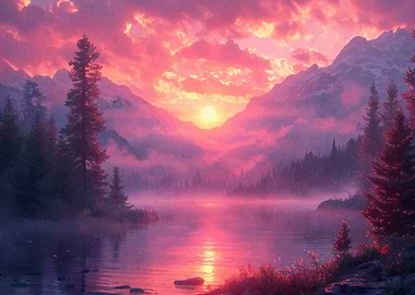 Sunset Mountain Landscape