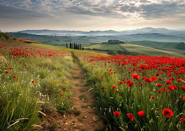 red poppies Tuscany
