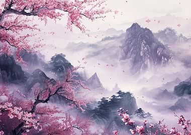 Cherry Blossom Landscape
