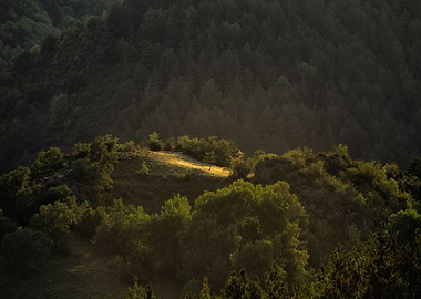 Sunset on a spain mountain