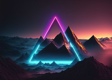 neon wavy glowing dark