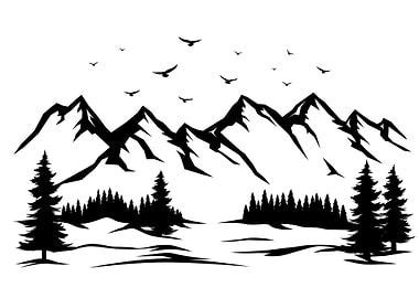 Mountain Range Silhouette