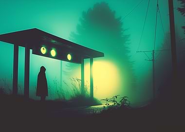 Lonely Nightly Bus Stop