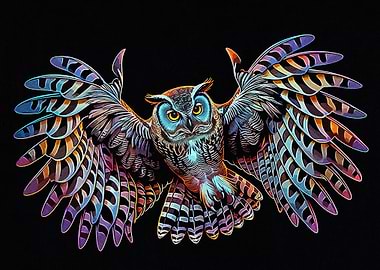 Owl Vintage Portrait