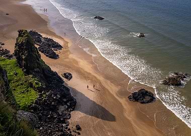 Walking along the sea