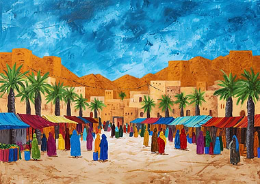 Desert market scene
