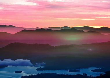 clouds and fog on the hill