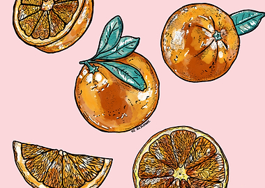 Watercolor Oranges