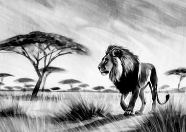 Giraffe In The Savannah