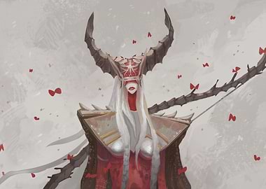 Red warrior girl with bow