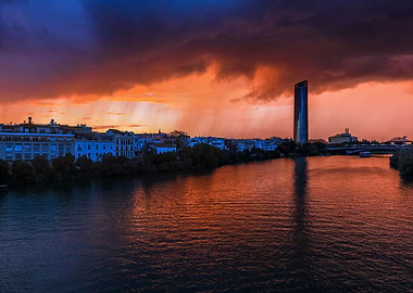 Seville River View At Dusk