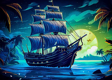 fantasy pirate ship