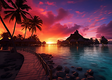 Sunset Bliss at Bora Bora