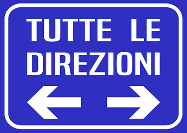 Street sign blue tutte le